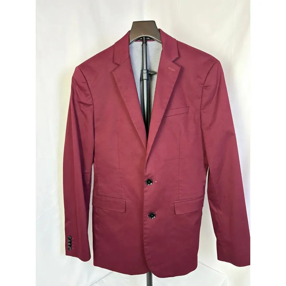 Express Slim Men's Burgundy Sport Coat Blazer 36R Two Button Jacket